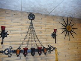 Mid Century Wrought Iron Wall Candelabra. 