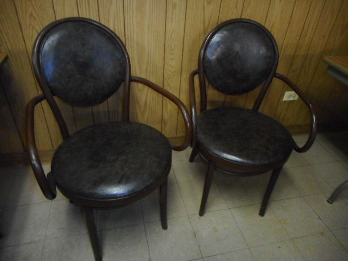 Mid Century Shelby Williams Vinyl Pie Shape Arm Chairs (8)