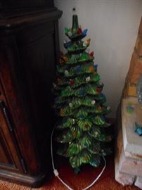 35 Inches Ceramic Xmas Tree..Lighted.2 Pieces
