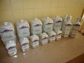 Victoria China Czech Iridescent Canisters 