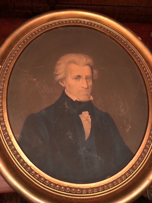 Chromolithograph oil on canvas of President Jackson