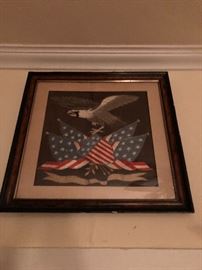 Hand embroidered Civil War eagle