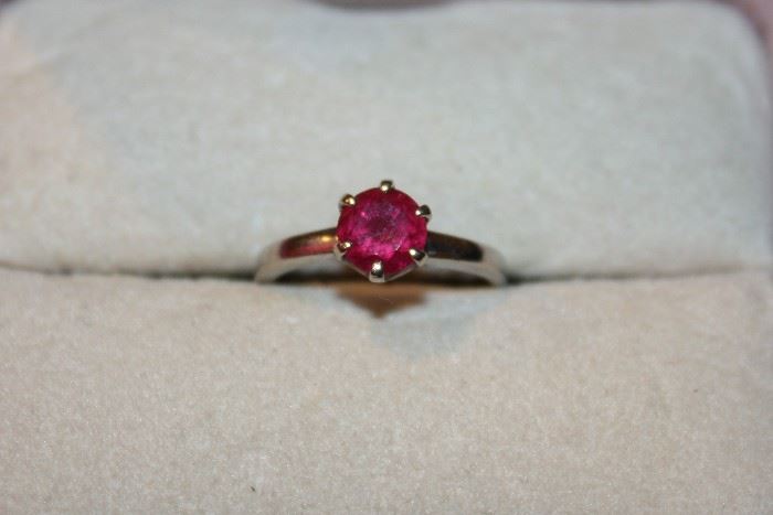 10K White Gold and Ruby 
