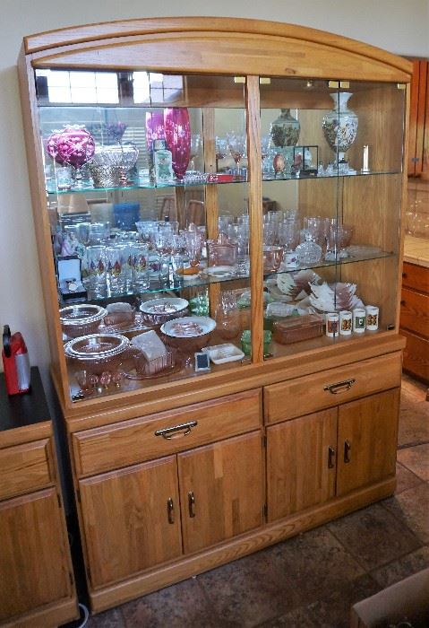 Broyhill oak china cabinet