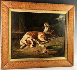 Assortment of Antique Dog Paintings