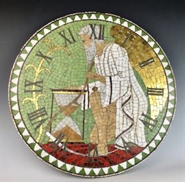 Hard to fine! Steuben attributed irridescent mosaic Clock dial