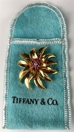 Tiffany & Co. 14K Flower brooch