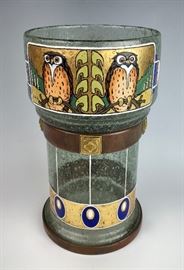 Very rare Argy Rousseau Owl Vase
