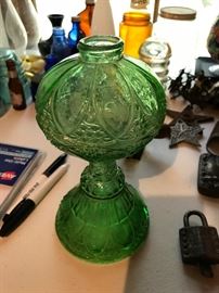 Green Glass Lamp Base