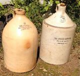 antique crock jugs from Providence Rhode Island