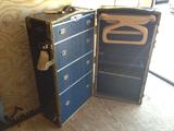 The Best Costumer Luggage Steamer Trunk we've seen in a long time, like new condition and nearly 100 years old from a Troy New York estate. Has nice interior, wooden clothes hangers that can fit on a pull out chrome rod