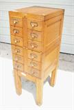 12 drawer oak filing cabinet