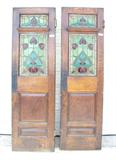 matched pair of stained glass doors