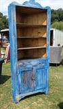 primitive painted corner cabinet
