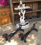 antique cast iron fire dogs