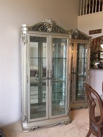 Thomasville Hemingway collection bunching curios with hinge-touch lighting