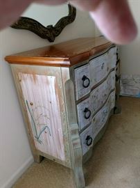 Thomasville painted chest of drawers (with matching painted accent chair)