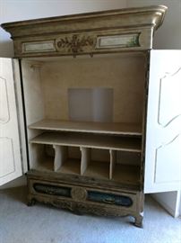 Thomasville hand painted entertainment armoire