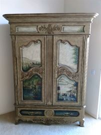 Thomasville hand painted entertainment armoire