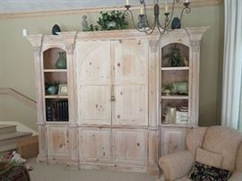 European pine wall unit 4-pc sections : Overall 96" height x 128" wide x 30" deep
