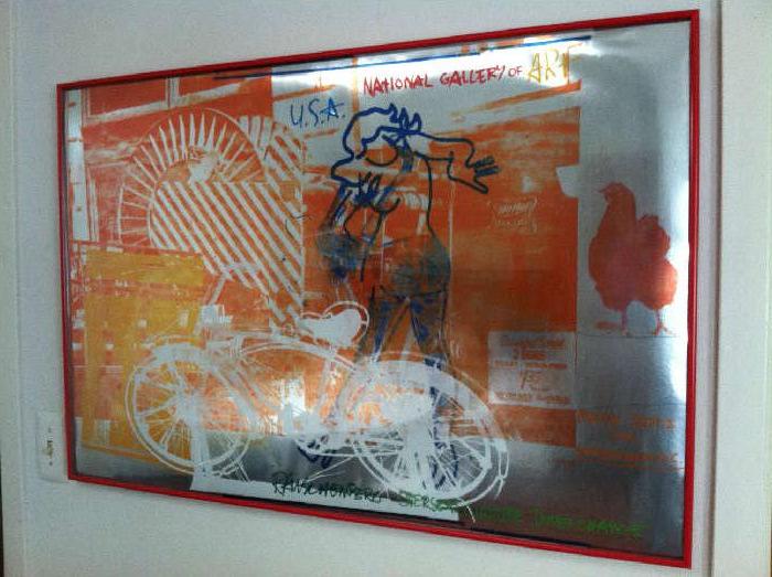 Rauschenberg 
"Bicycle"
1991 Foil Print Lithograph