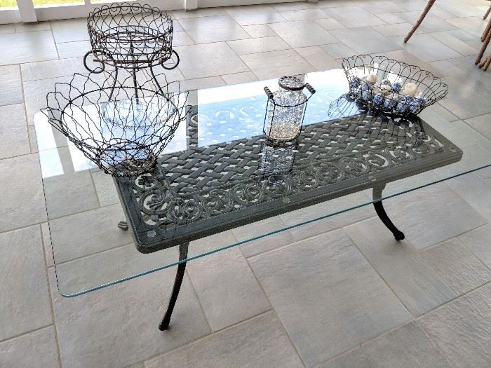 Aluminum & Glass Patio Coffee Table