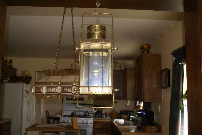 Hanging Brass Kerosene Lamp