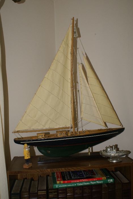 Large Wooden Pond Sail Boat