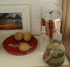 Crystal Decanters Old Budweiser Serving Tray 
