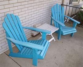 Adirondack Beach House Blue Acacia Wood Chair