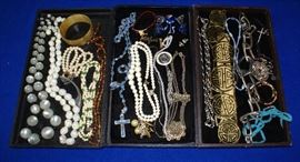 Trays Full of Costume Jewelry