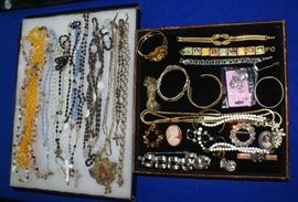 Trays Full of Costume Jewelry