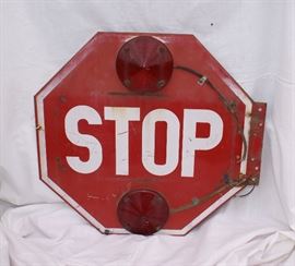 STOP Metal Sign from Old Bus