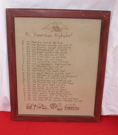 Vintage Americas Alphabet Sampler