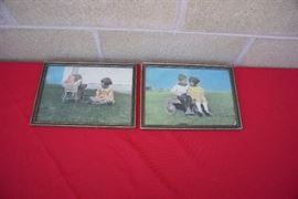 C.1930's Farmed Color Images of Children Playing in Yard