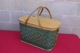 C.1960's Era Wicker Picnic Basket