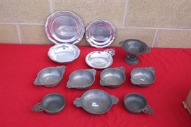 Collection of Pewter Plates & Bowls 