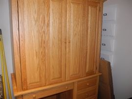 Two piece armoire/desk
