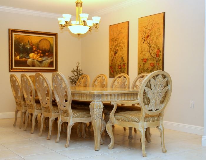 Dining room table and chairs are sold.