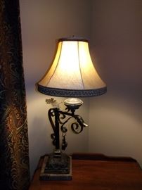 Ornate metal and marble lamp (2)