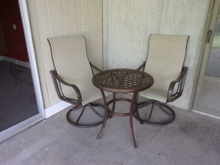Swivel rock matching outdoor patio chair and table