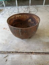 large heavy cast iron pot