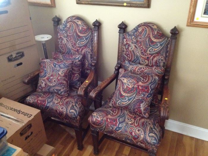 pair of vintage mahogany chairs