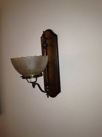One of two matching sconces
