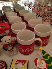 Coca-Cola mugs and glasses