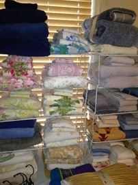 Many towels and sheets