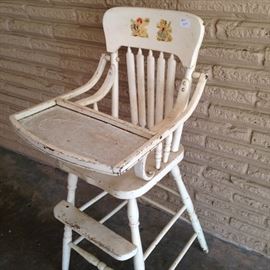 White vintage high chair