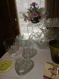 Three punch bowls and many cups
