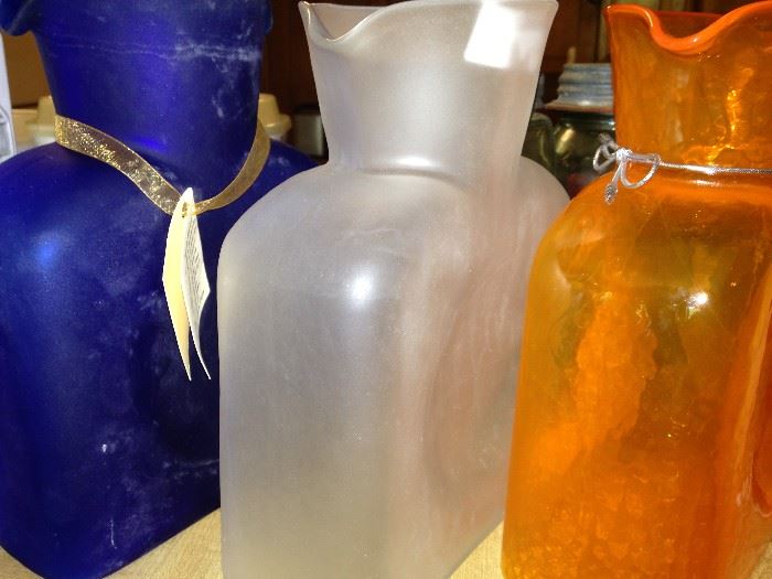 Blenko glass water bottles