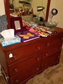 Six drawer dresser and mirror
